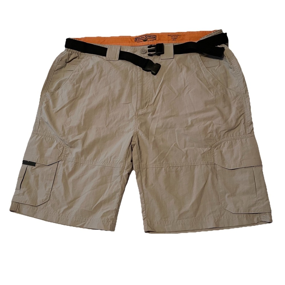 Field & Stream Lightweight Cargo Shorts Men's XL Outdoor Fishing Hiking Tan